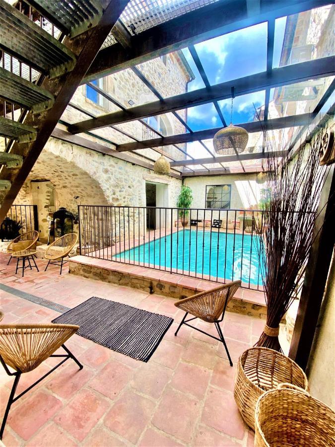 Gite De Groupe 9Ch Ou 3 Gites Independants De 3Ch - Patio Et Piscine Interieure Chauffee Toute L'Annee Vallon-Pont-dʼArc Exterior foto